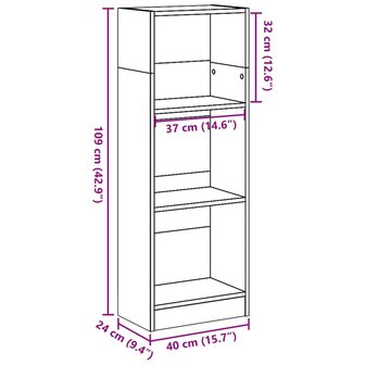 Boekenkast 40x24x109 cm bewerkt hout sonoma eikenkleurig 9
