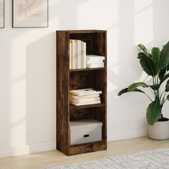 Boekenkast 40x24x109 cm bewerkt hout gerookt eikenkleurig 3