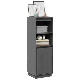 Hoge kast 37x34x110 cm massief grenenhout grijs 3