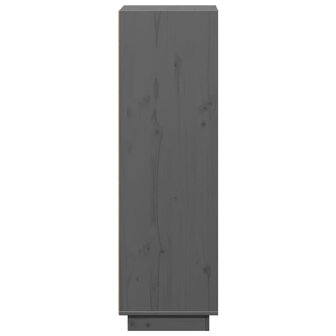 Hoge kast 37x34x110 cm massief grenenhout grijs 6