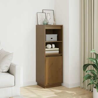 Hoge kast 37x34x110 cm massief grenenhout honingbruin 1