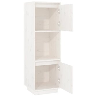 Hoge kast 38x35x117 cm massief grenenhout wit 4