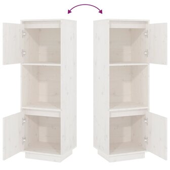 Hoge kast 38x35x117 cm massief grenenhout wit 7