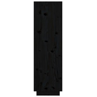 Hoge kast 38x35x117 cm massief grenenhout zwart 5