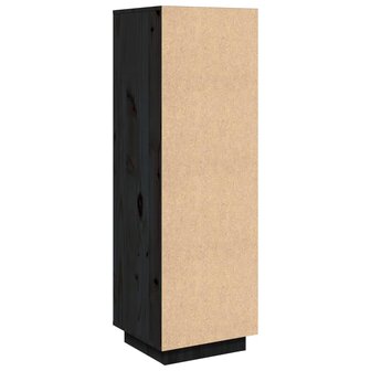 Hoge kast 38x35x117 cm massief grenenhout zwart 6