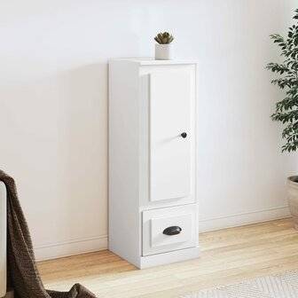 Hoge kast 36,35,5x103,5 cm bewerkt hout wit 1
