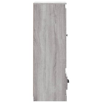 Hoge kast 36x35,5x103,5 cm bewerkt hout grijs sonoma eikenkleur 6