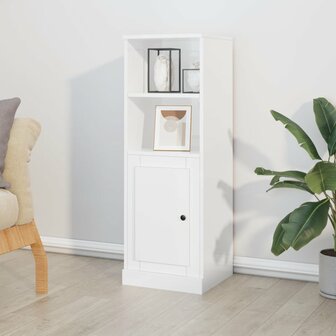 Hoge kast 36x35,5x103,5 cm bewerkt hout hoogglans wit 1