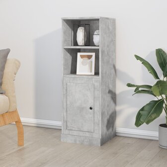 Hoge kast 36x35,5x103,5 cm bewerkt hout betongrijs 1