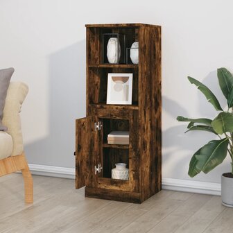 Hoge kast 36x35,5x103,5 cm bewerkt hout gerookt eikenkleurig 3