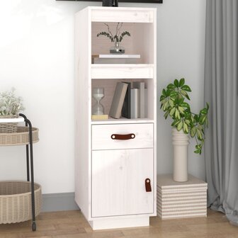 Hoge kast 34x40x108,5 cm massief grenenhout wit 1