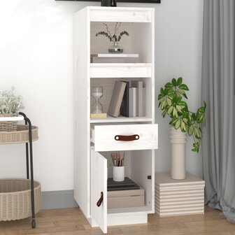 Hoge kast 34x40x108,5 cm massief grenenhout wit 3