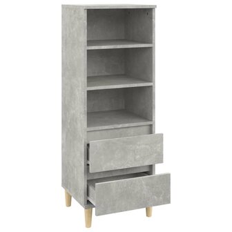 Hoge kast 40x36x110 cm bewerkt hout betongrijs 4