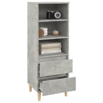 Hoge kast 40x36x110 cm bewerkt hout betongrijs 7