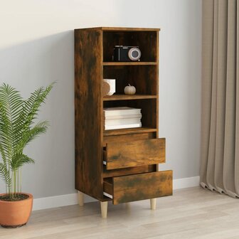 Hoge kast 40x36x110 cm bewerkt hout gerookt eiken 6