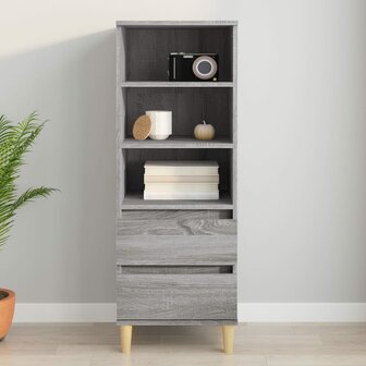 Hoge kast 40x36x110 cm bewerkt hout grijs sonoma 1