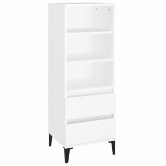 Hoge kast 40x36x110 cm bewerkt hout wit 2