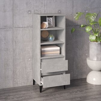 Hoge kast 40x36x110 cm bewerkt hout betongrijs 6