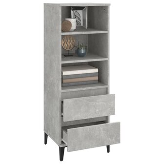 Hoge kast 40x36x110 cm bewerkt hout betongrijs 7