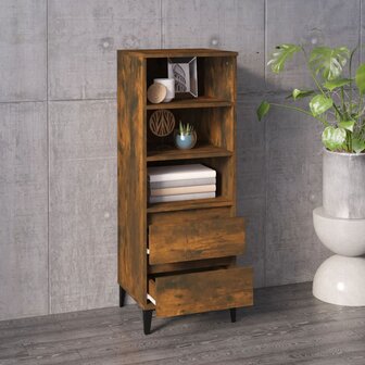 Hoge kast 40x36x110 cm bewerkt hout gerookt eiken 6