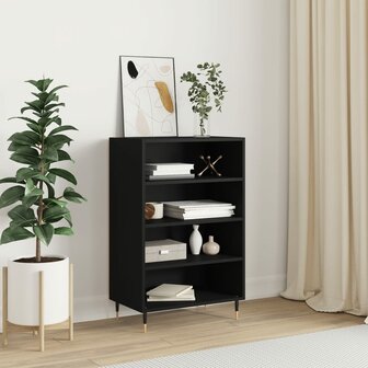 Hoge kast 57x35x90 cm bewerkt hout zwart 1