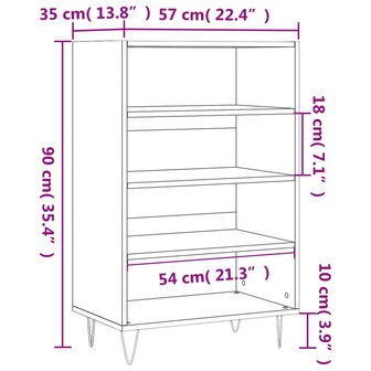 Hoge kast 57x35x90 cm bewerkt hout sonoma eikenkleurig 9