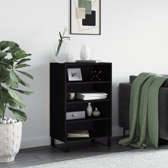 Hoge kast 57x35x90 cm bewerkt hout zwart 1