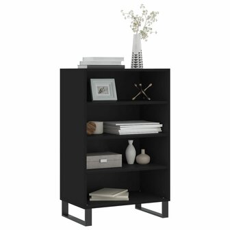 Hoge kast 57x35x90 cm bewerkt hout zwart 3