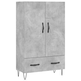 Hoge kast 69,5x31x115 cm bewerkt hout betongrijs 2