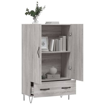 Hoge kast 69,5x31x115 cm bewerkt hout grijs sonoma eikenkleurig 4