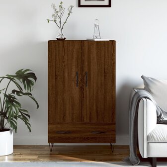 Hoge kast 69,5x31x115 cm bewerkt hout bruin eikenkleur 1