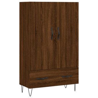 Hoge kast 69,5x31x115 cm bewerkt hout bruin eikenkleur 2