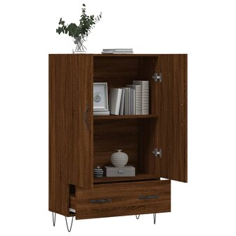 Hoge kast 69,5x31x115 cm bewerkt hout bruin eikenkleur 4