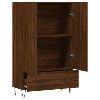 Hoge kast 69,5x31x115 cm bewerkt hout bruin eikenkleur 5