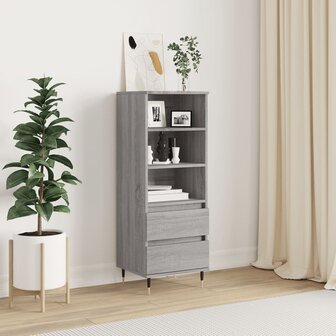 Hoge kast 40x36x110 cm bewerkt hout grijs sonoma 1