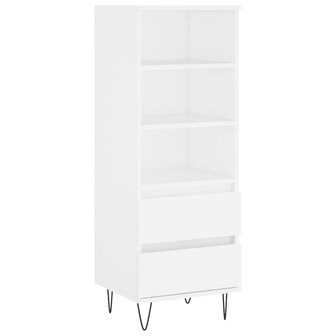 Hoge kast 40x36x110 cm bewerkt hout wit 2