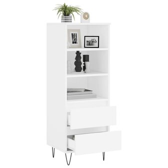 Hoge kast 40x36x110 cm bewerkt hout wit 4