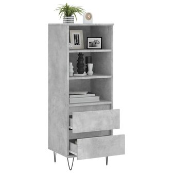 Hoge kast 40x36x110 cm bewerkt hout betongrijs 4