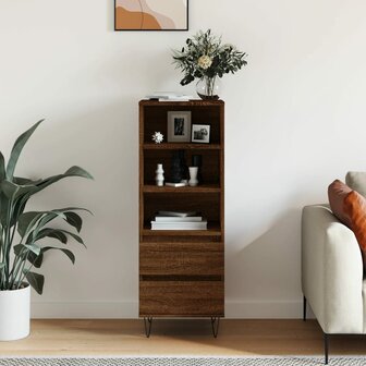 Hoge kast 40x36x110 cm bewerkt hout bruineiken 1