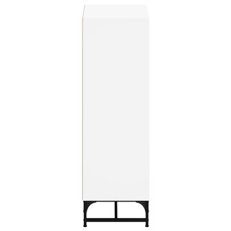 Hoge kast met glazen deuren 35x37x120 cm wit 7
