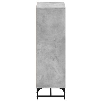 Hoge kast met glazen deuren 35x37x120 cm betongrijs 7