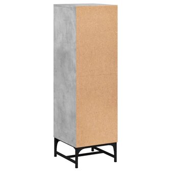 Hoge kast met glazen deuren 35x37x120 cm betongrijs 8