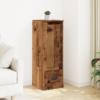 Hoge kast 36x35,5x103,5 cm bewerkt hout oud houtkleurig 1