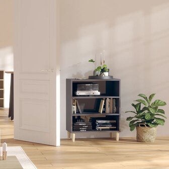 Dressoir 57x35x70 cm bewerkt hout hoogglans grijs 1