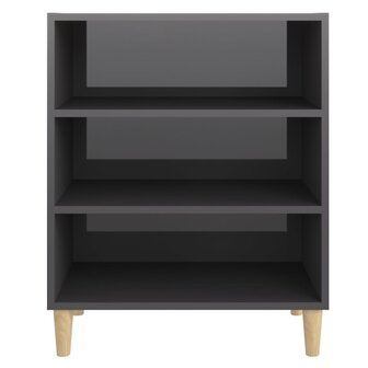 Dressoir 57x35x70 cm bewerkt hout hoogglans grijs 4