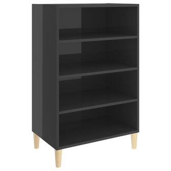 Dressoir 57x35x90 cm bewerkt hout hoogglans grijs 2