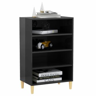 Dressoir 57x35x90 cm bewerkt hout hoogglans grijs 3