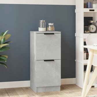Dressoir 30x30x70 cm bewerkt hout betongrijs 1