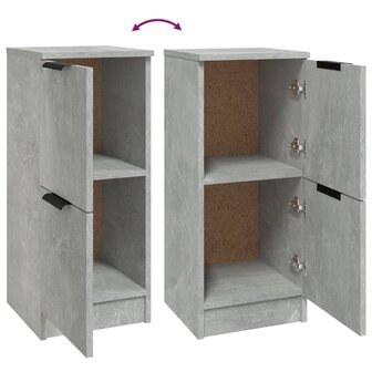 Dressoir 30x30x70 cm bewerkt hout betongrijs 8
