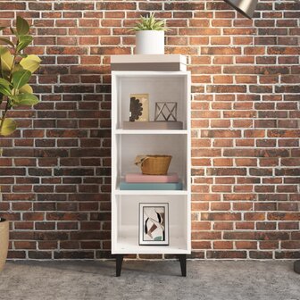 Dressoir 34,5x32,5x90 cm bewerkt hout hoogglans wit 3